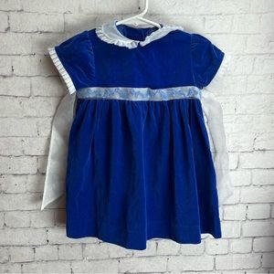 Catherine Rebecca vintage toddler dress size 2T blue velvet